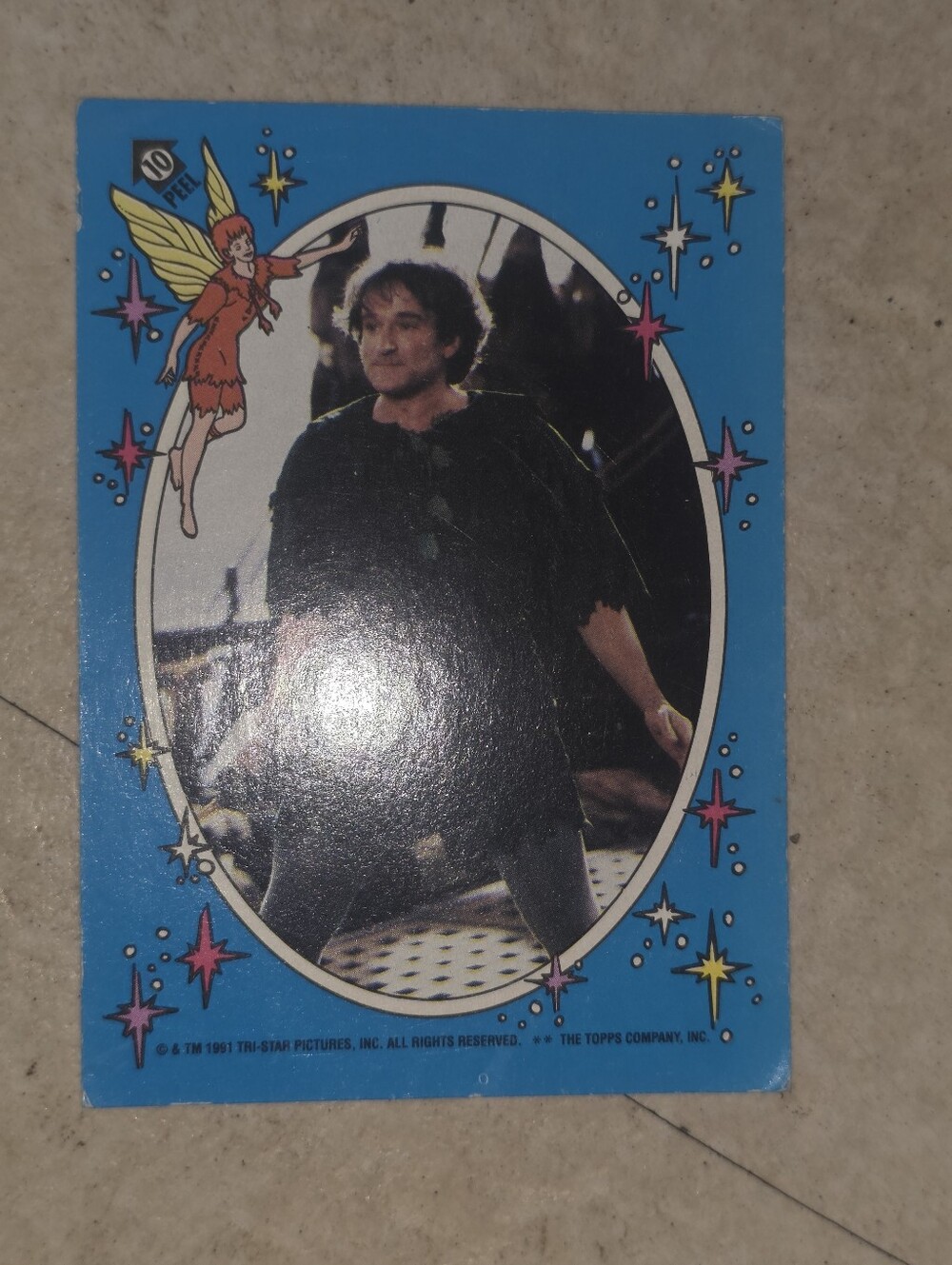 1991 Topps Sticker Card #10 Hook the Movie Robin Williams